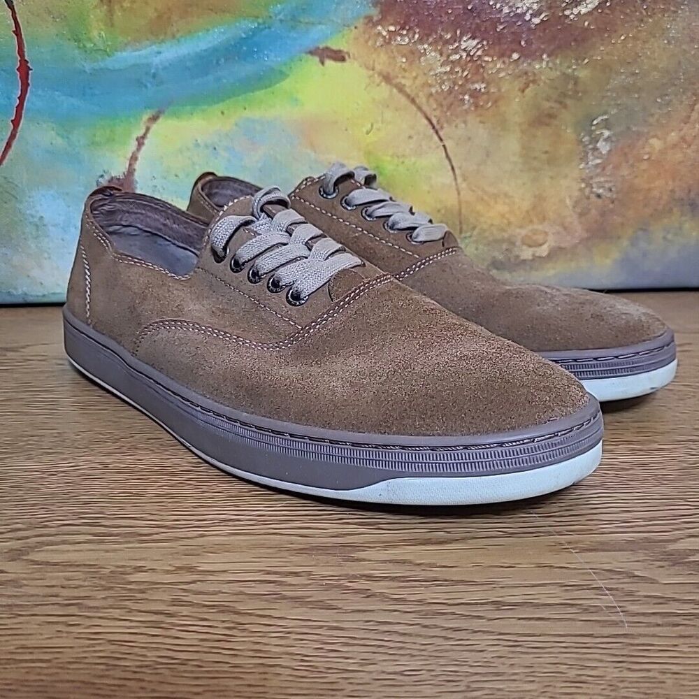 Lucky Brand Mens 10 M Brown Parkes Oxford Flat Tennis Shoes Sneakers 100% Suede